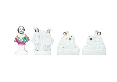 Lot 331 - A pair of 19th century Staffordshire figure groups.