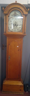 Lot 2901 - A Victorian pine eight day longcase clock, the...