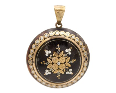 Lot 259 - A Victorian pique pendant.