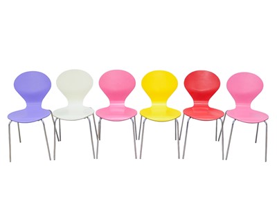 Lot 624 - A harlequin set of six Danerka 'Rondo' dining chairs.