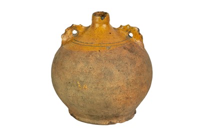 Lot 613 - A Verwood (Dorset) pottery owl costrel.
