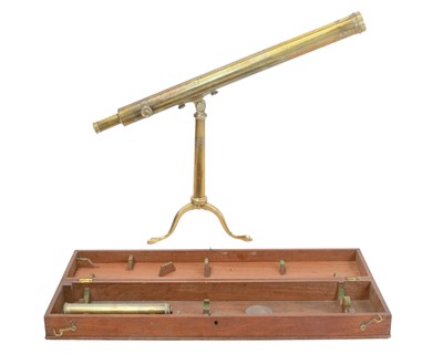 Lot 110 - A Dolland, London 2 1/4" refracting brass telescope.