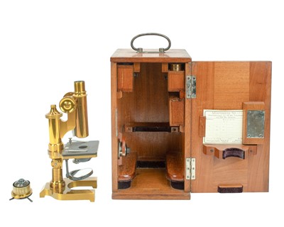 Lot 103 - An E Leitz Wetzlar lacquered brass Microscope.