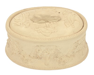 Lot 729 - A Victorian caneware game pie dish, cover and liner.