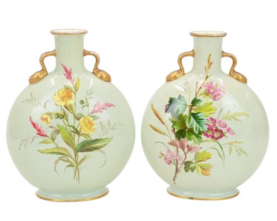 Lot 300 - A pair of porcelain moon flasks.
