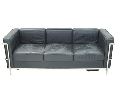 Lot 692 - After Le Corbusier - a 'LC2' style three seater sofa.