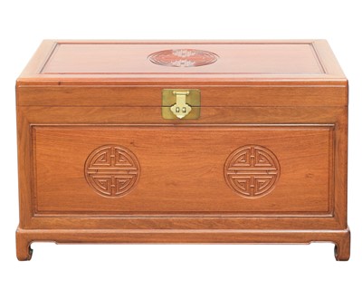 Lot 362 - A Chinese hardwood blanket chest.