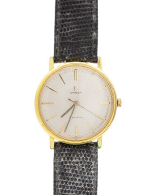 Lot 649 - OMEGA - A Geneve gold-plated manual wind gentleman's wristwatch.