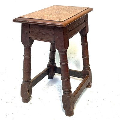 Lot 25 - An oak joint stool, partly 17th century.