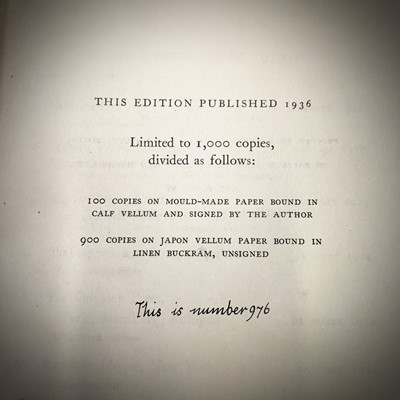 Lot 1443 - JAMES JOYCE. 'ULYSSES'. Special edition...