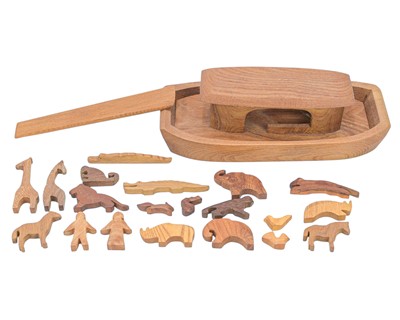 Lot 260 - A hand carved Noah's Ark.