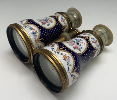 Lot 103 - A good pair of 19th century enamel opera...