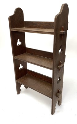 Lot 3165 - A Victorian gothic oak open bookcase, fitted...