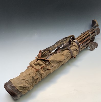 Lot 79 - A collection of fifteen hickory shaft golf...