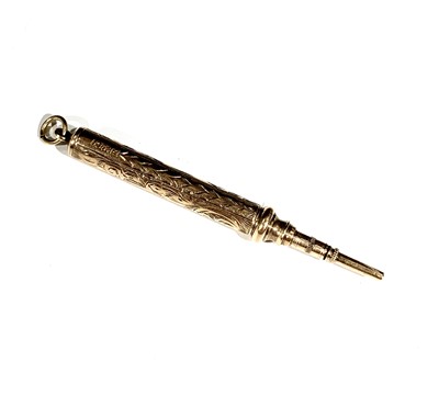 Lot 2486 - A gold propelling pencil