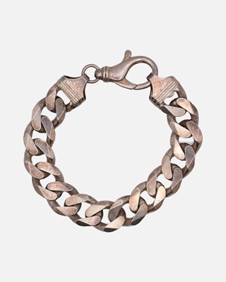Lot 41 - A 925 heavy silver gentleman's curb-link bracelet.