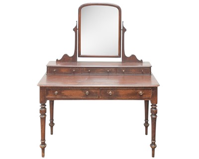 Lot 888 - A Victorian pine dressing table, stained to simulate mahogany.