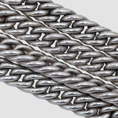 Lot 20 - A heavy silver tight curb-link 32" neck chain.
