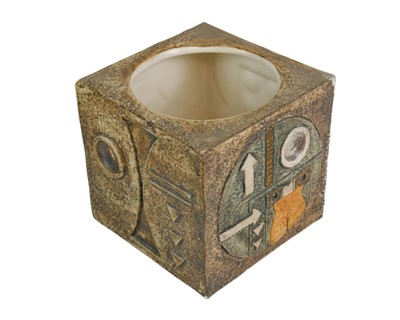Lot 23 - A large Troika cube vase.