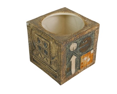 Lot 23 - A large Troika cube vase.