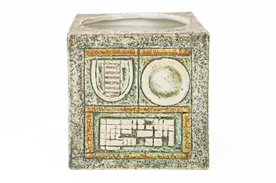 Lot 359 - A large Troika cube vase.
