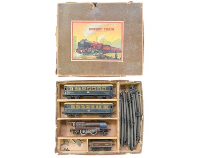 Lot 261 - Hornby O gauge Riviera Blue clockwork train set.