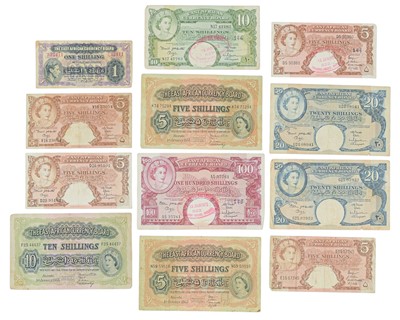 Lot 192 - East African Currency Board Bank Notes - GVI - QEII x 12.