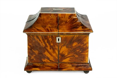 Lot 1 - A Regency tortoiseshell tea caddy.