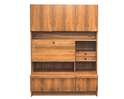 Lot 298 - A mid century Indian rosewood finished side cabinet.