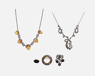 Lot 99 - A selection of silver gem-set jewellery.