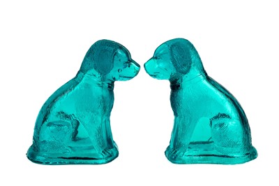 Lot 546 - A pair of Thomas Kidd press-moulded glass sculptures, circa 1890.