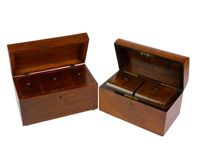 Lot 123 - A Victorian walnut tea caddy.