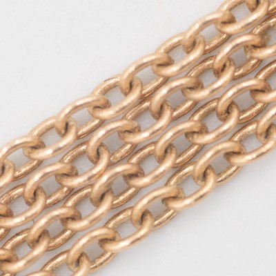 Lot 93 - A 9k rose gold trace-link 18.5" neck chain.