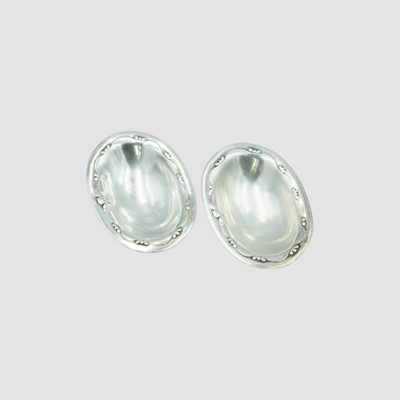 Lot 171 - GEORG JENSEN - A pair of 925 silver small oval salt dishes, no. 243.