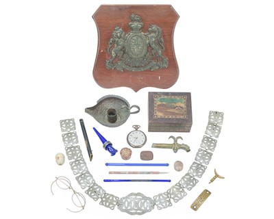 Lot 53 - A Victorian cast brass royal coat of arms.