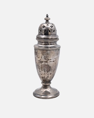Lot 178 - A George III style silver sugar caster by E S Barnsley & Co.