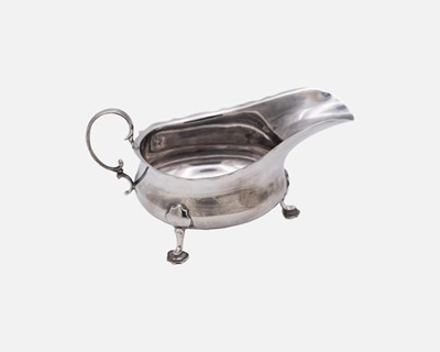 Lot 232 - A silver sauce boat by Z Barraclough & Sons.