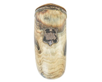 Lot 13 - A Victorian silver mounted ram's horn snuff mull.