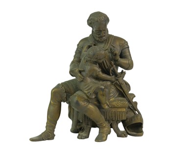 Lot 96 - A French bronze figure of a knight.