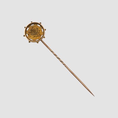 Lot 90 - A Victorian gold stick pin.