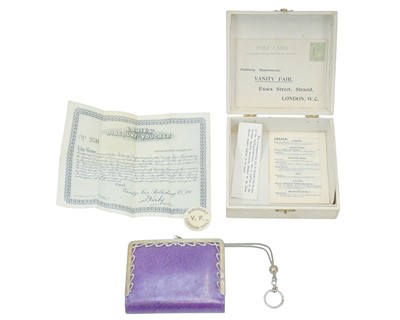 Lot 198 - A purple faux leather and sterling silver purse.
