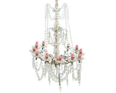 Lot 747 - A French crystal chandelier.