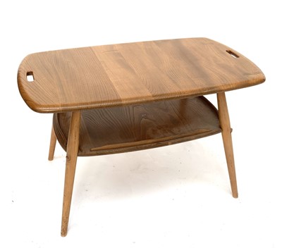 Lot 3190 - An Ercol light elm two tier occasional table,...