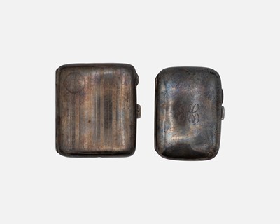 Lot 114 - Two George V silver cigarette cases.