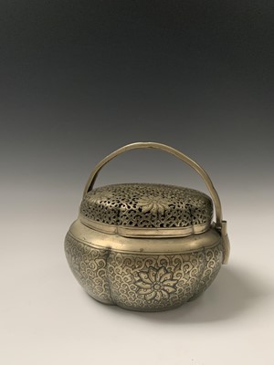 Lot 4 - A Chinese bronze hand warmer, Qing Dynasty,...
