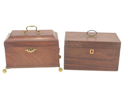 Lot 163 - A George III mahogany tea caddy.