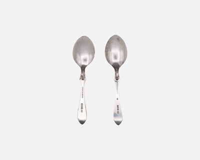 Lot 160 - A pair of silver honey spoons by Roberts & Belk Ltd .