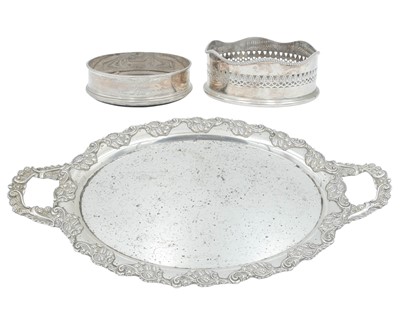 Lot 413 - A modern silver coaster.