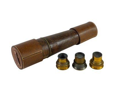 Lot 150 - A Broadhurst, Clarkson & Co three draw telescope.