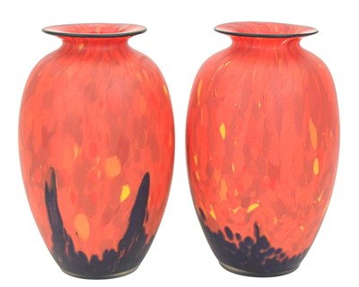 Lot 16 - A pair of Czech glass vases attributed to Anton Ruckl.